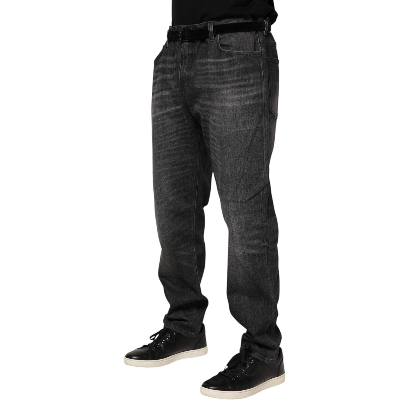Dolce & Gabbana Gray Washed Cotton Loose Denim Jeans PAN76348-54