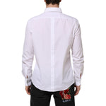 Dolce & Gabbana White Cotton Long Sleeves GOLD Formal Shirt TSH90588-44