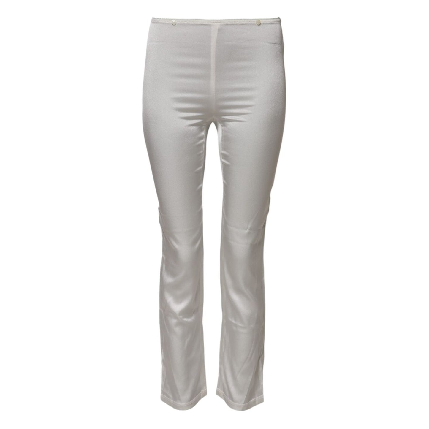 Dolce & Gabbana Ivory Silk Tapered High Waist Pants PAN76305-36