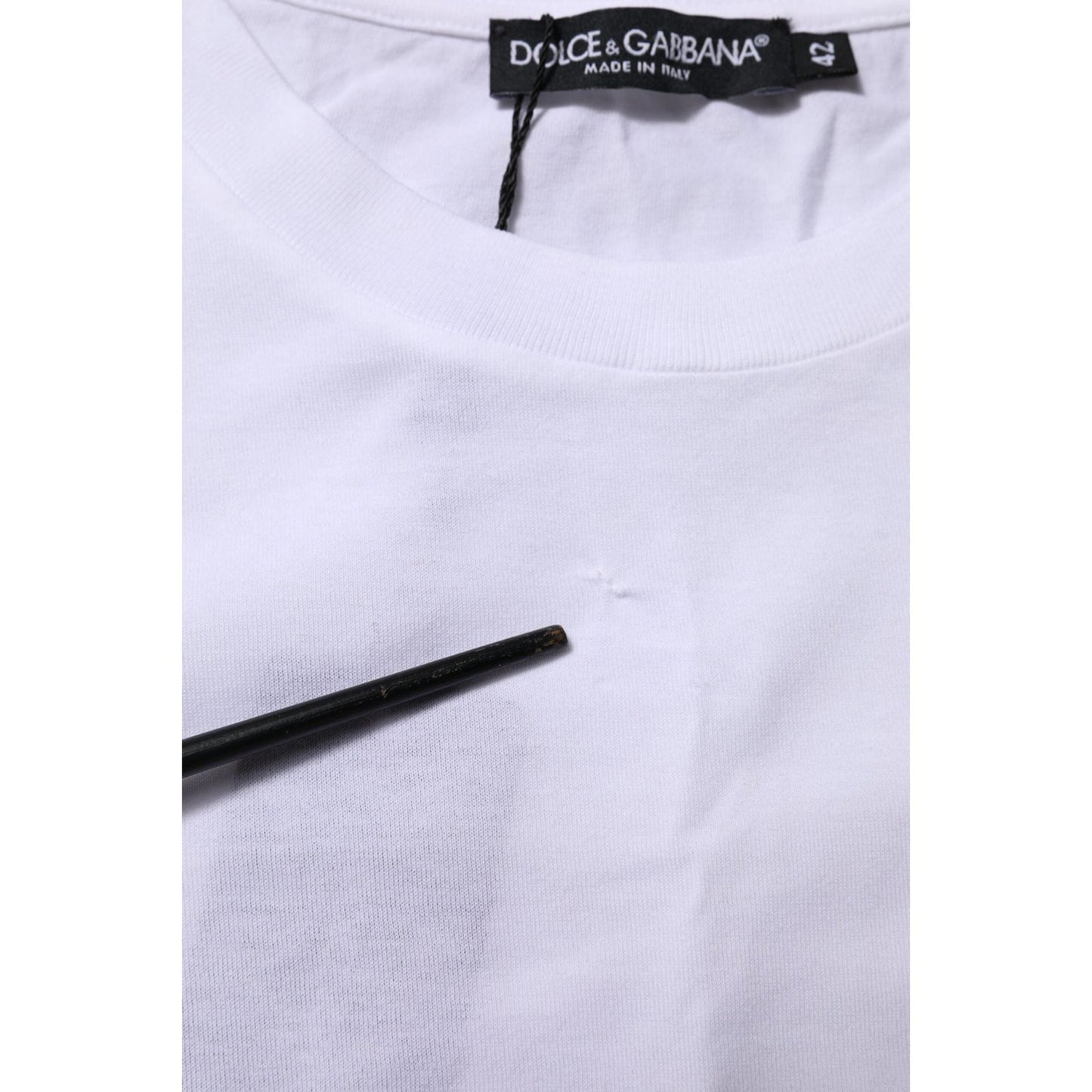 Dolce & Gabbana White Cotton Round Neck Short Sleeves T-shirt TSH906748-42