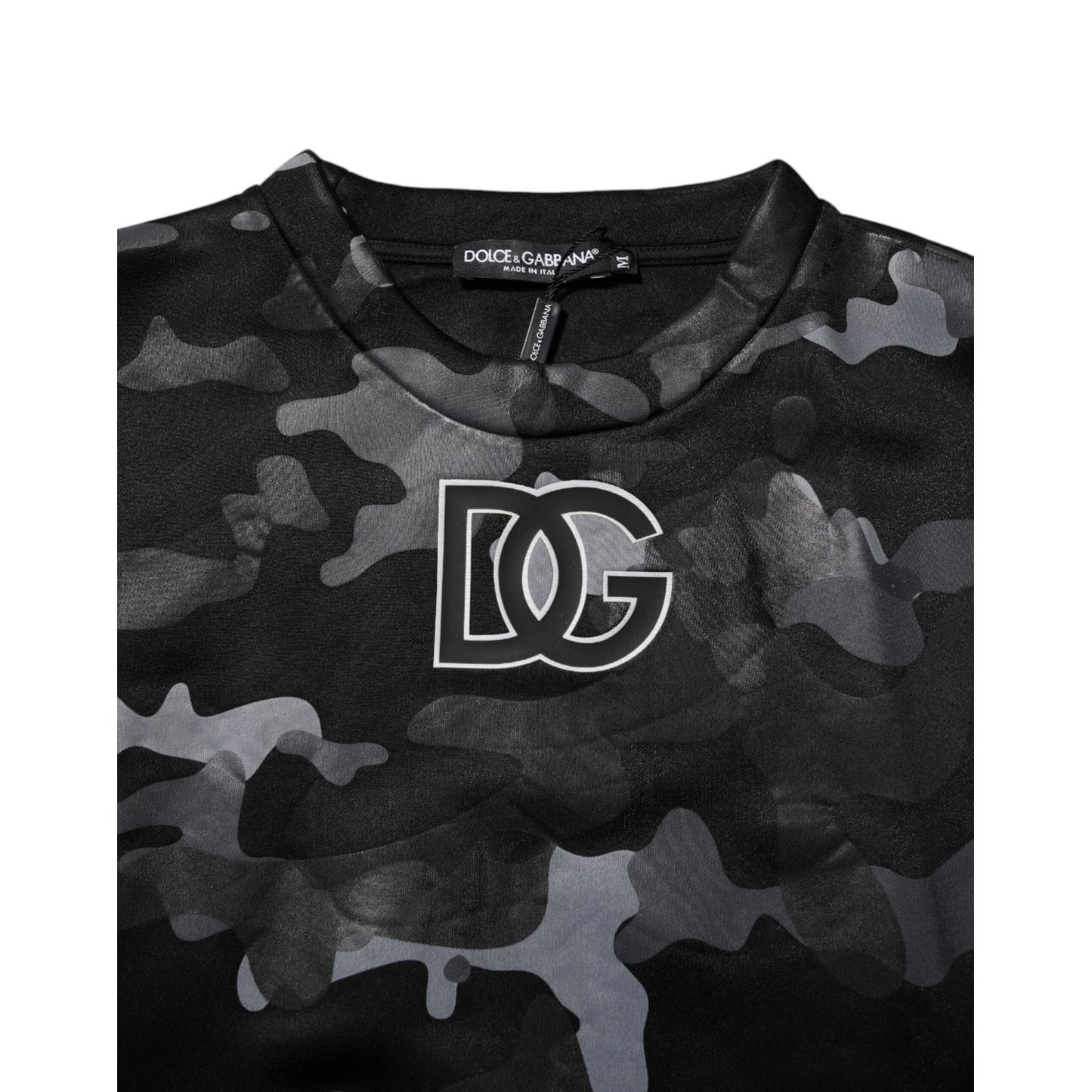 Dolce & Gabbana Black Camouflage Pullover Sweatshirt Sweater TSH906976-44