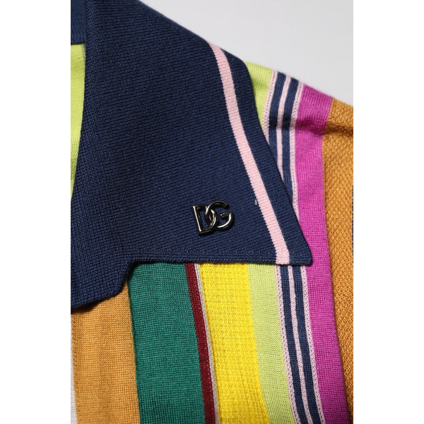 Dolce & Gabbana Multicolor Stripes Collared Men Polo T-shirt THS90357-48