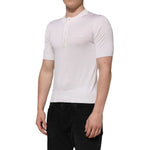 Dolce & Gabbana White Silk Short Sleeves Men Henley T-shirt TSH90566-46