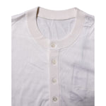 Dolce & Gabbana White Silk Short Sleeves Men Henley T-shirt TSH90566-46