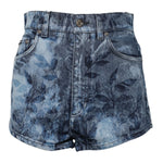 Dolce & Gabbana Blue Floral Print Denim Cotton Hot Pants Shorts PAN74921-40