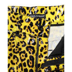 Dolce & Gabbana Yellow Leopard High Waist Slim Pants PAN74969-40