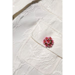Dolce & Gabbana White Cotton Floral Jacquard Pants PAN76107-38