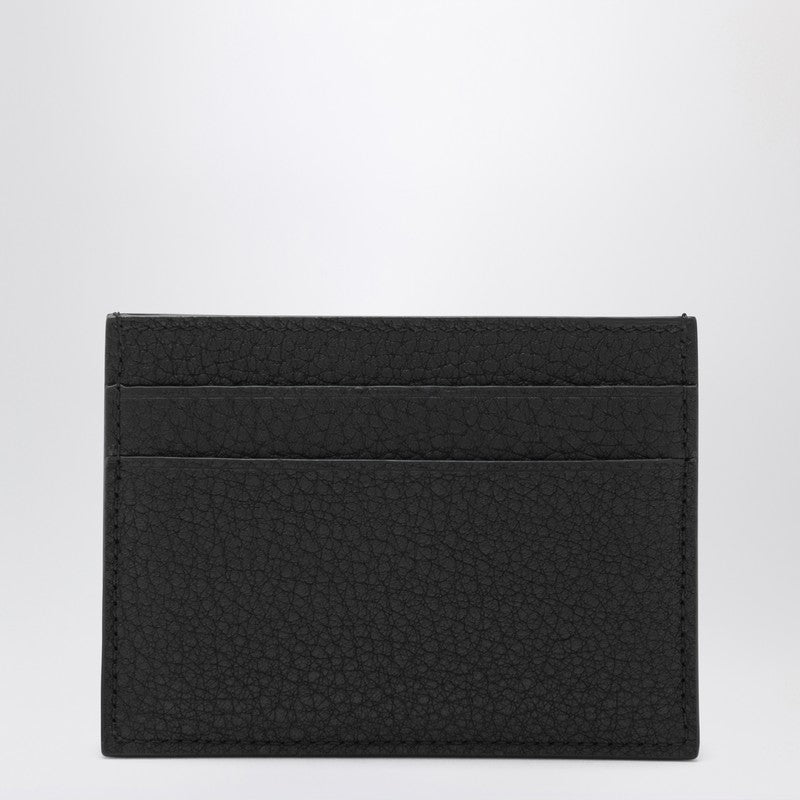 Balenciaga Black Credit cardholder in hammered leather 8066372ABV0/R_BALEN-1000_100