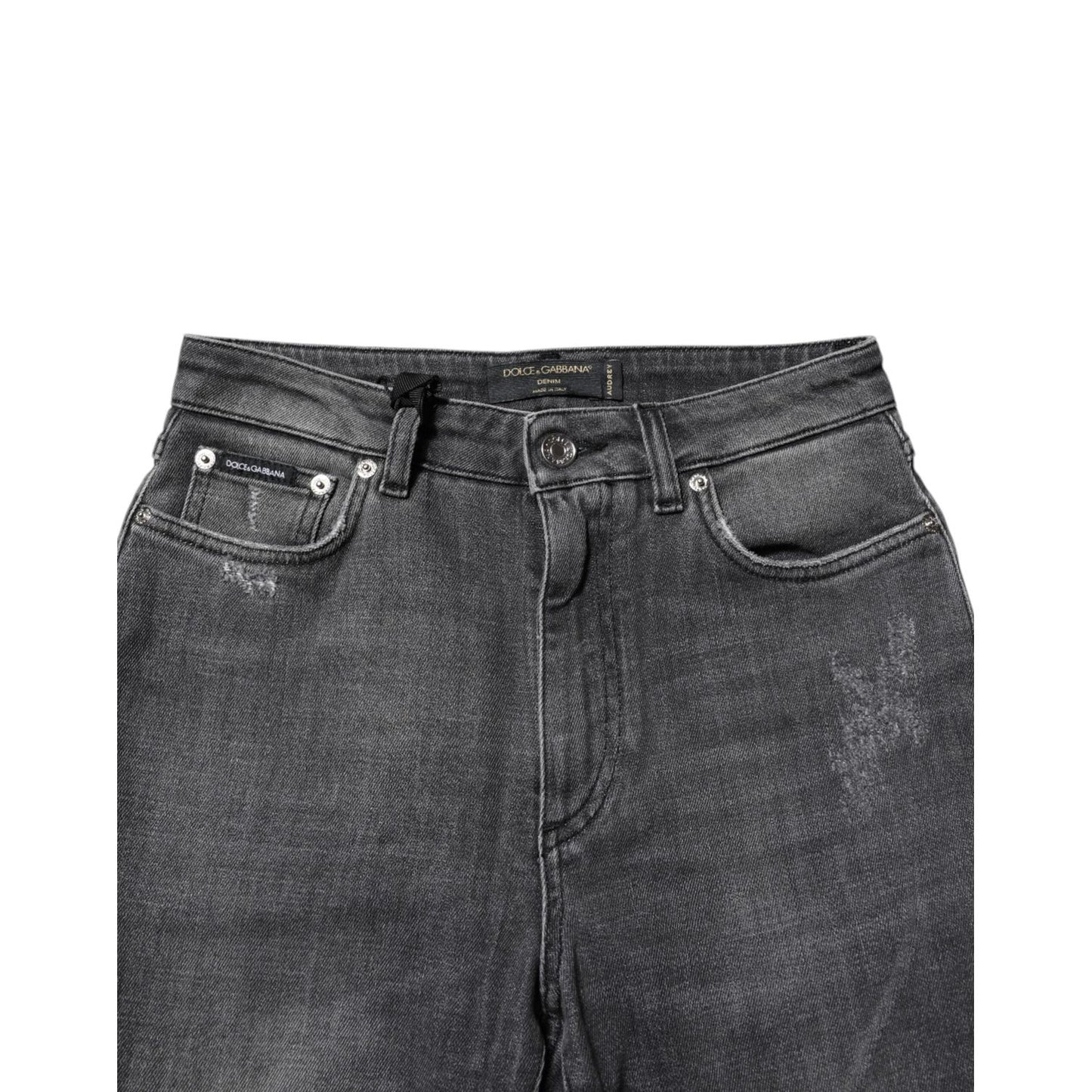 Dolce & Gabbana Dark Gray AUDREY Cotton Skinny Denim Jeans PAN76488-38