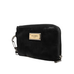 Dolce & Gabbana Black Nylon Logo Plaque Keyring Pouch Clutch Bag BAG1468