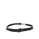 Dolce & Gabbana Black Embellished Metal Logo Buckle Belt