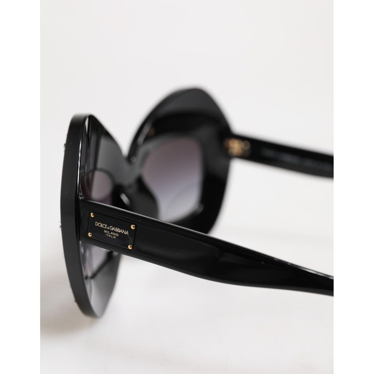 Dolce & Gabbana Black White PIED DE POULE Print Oversized Shades Sunglasses GLA1351