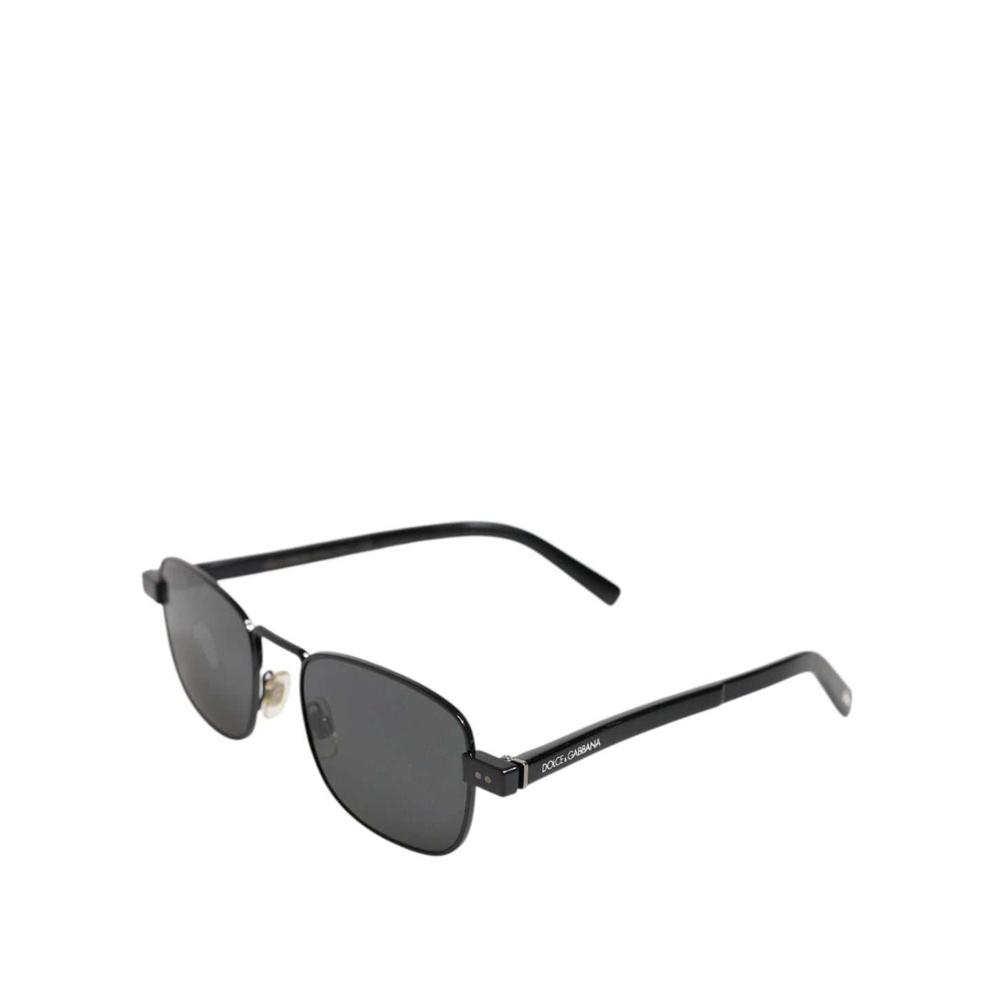 Dolce & Gabbana Black Metal Frame Square Lenses DG2222 Eyewear Sunglasses GLA1386