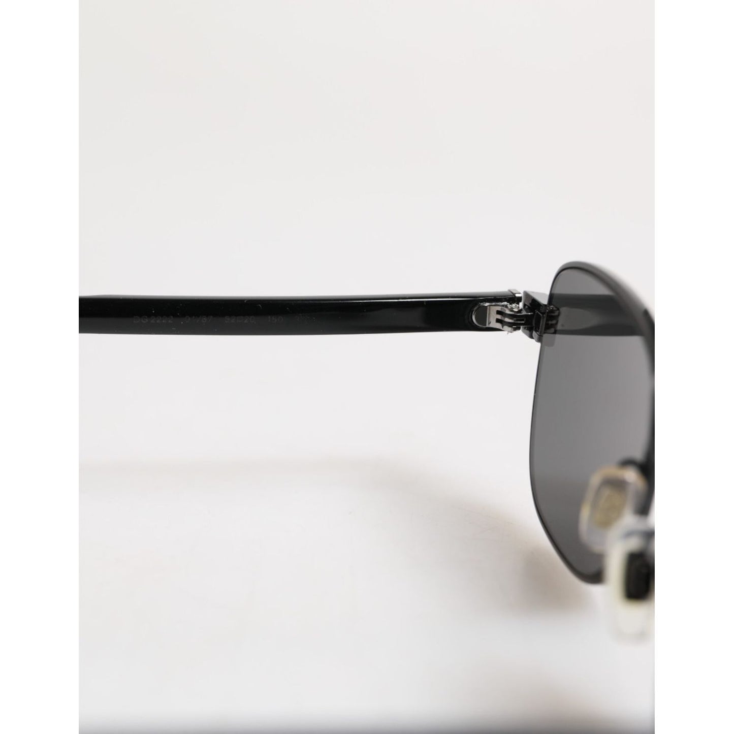 Dolce & Gabbana Black Metal Frame Square Lenses DG2222 Eyewear Sunglasses GLA1386