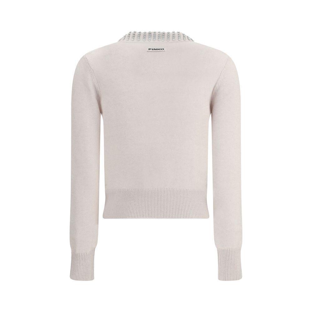 PINKO Rhinestone-decorated collar Sweater
