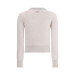 PINKO Rhinestone-decorated collar Sweater
