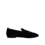 Dolce & Gabbana Black Velvet Embellished Loafer Slip On Shoes MV7566-43