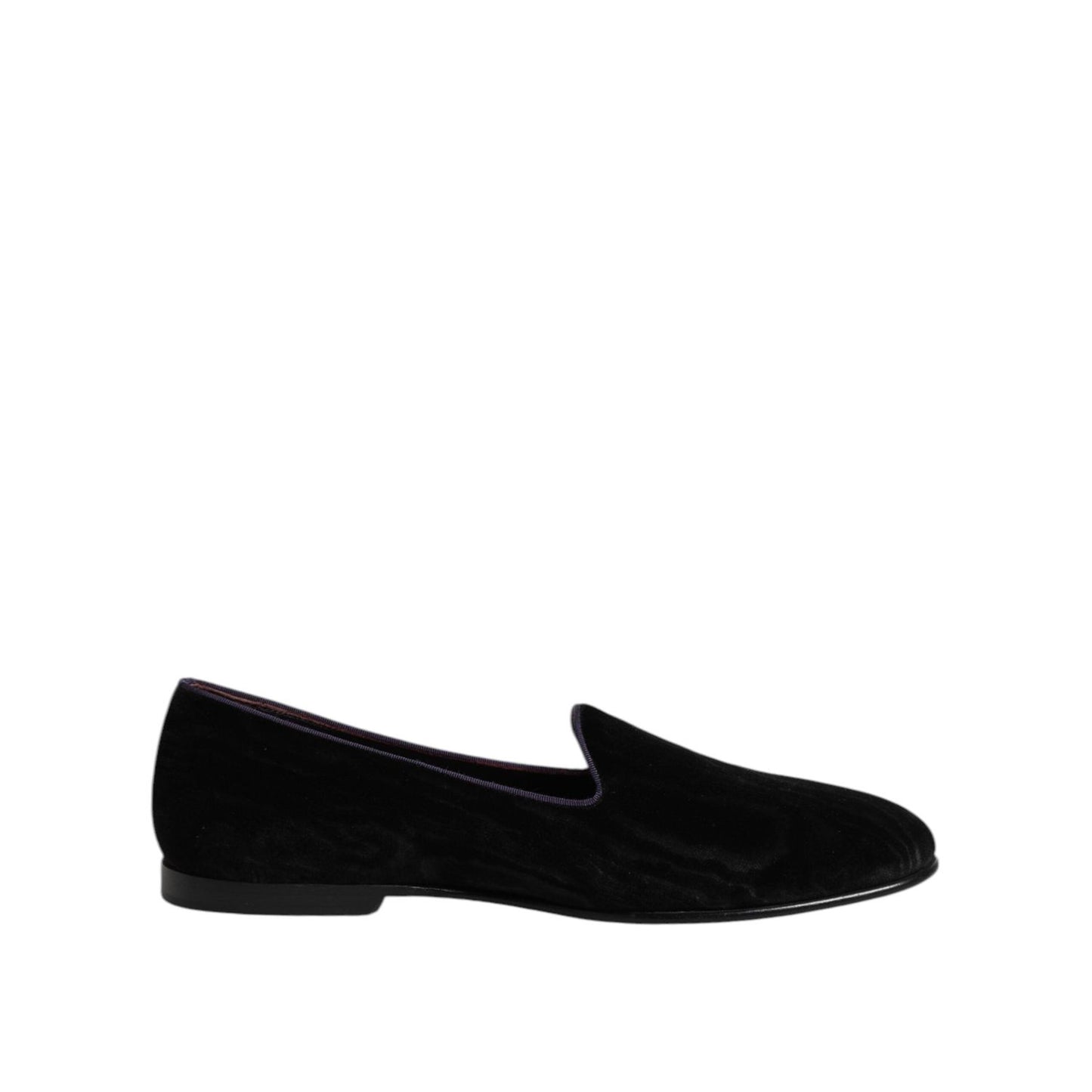 Dolce & Gabbana Black DG Crown Embroidery Loafers Slip On Shoes MV7574-42