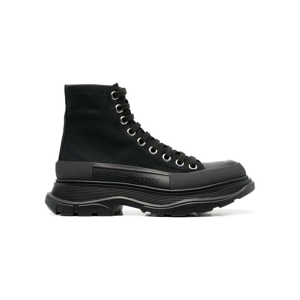 Alexander McQueen Black Canvas High Top Sneakers