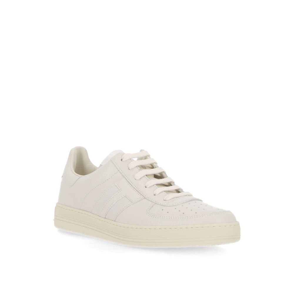 Tom Ford White Calfskin Low Top Sneakers