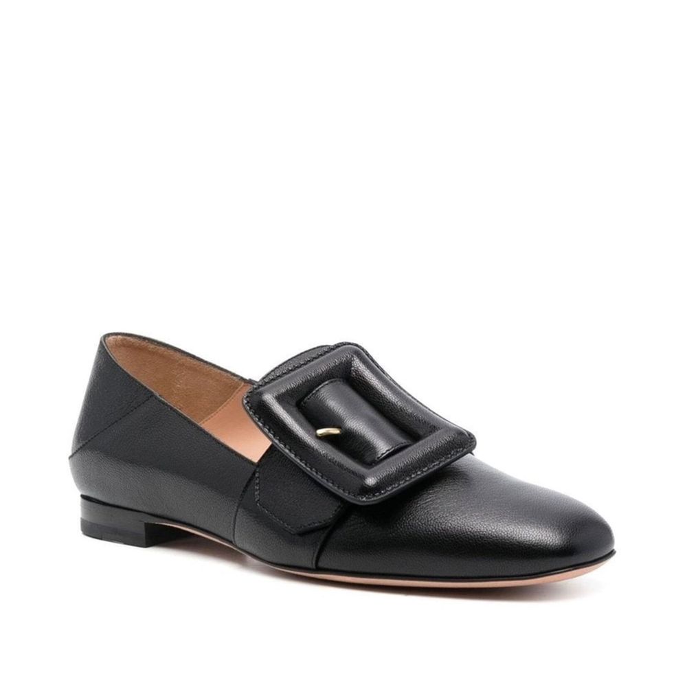 Bally Black Calfskin Slip-On Loafers