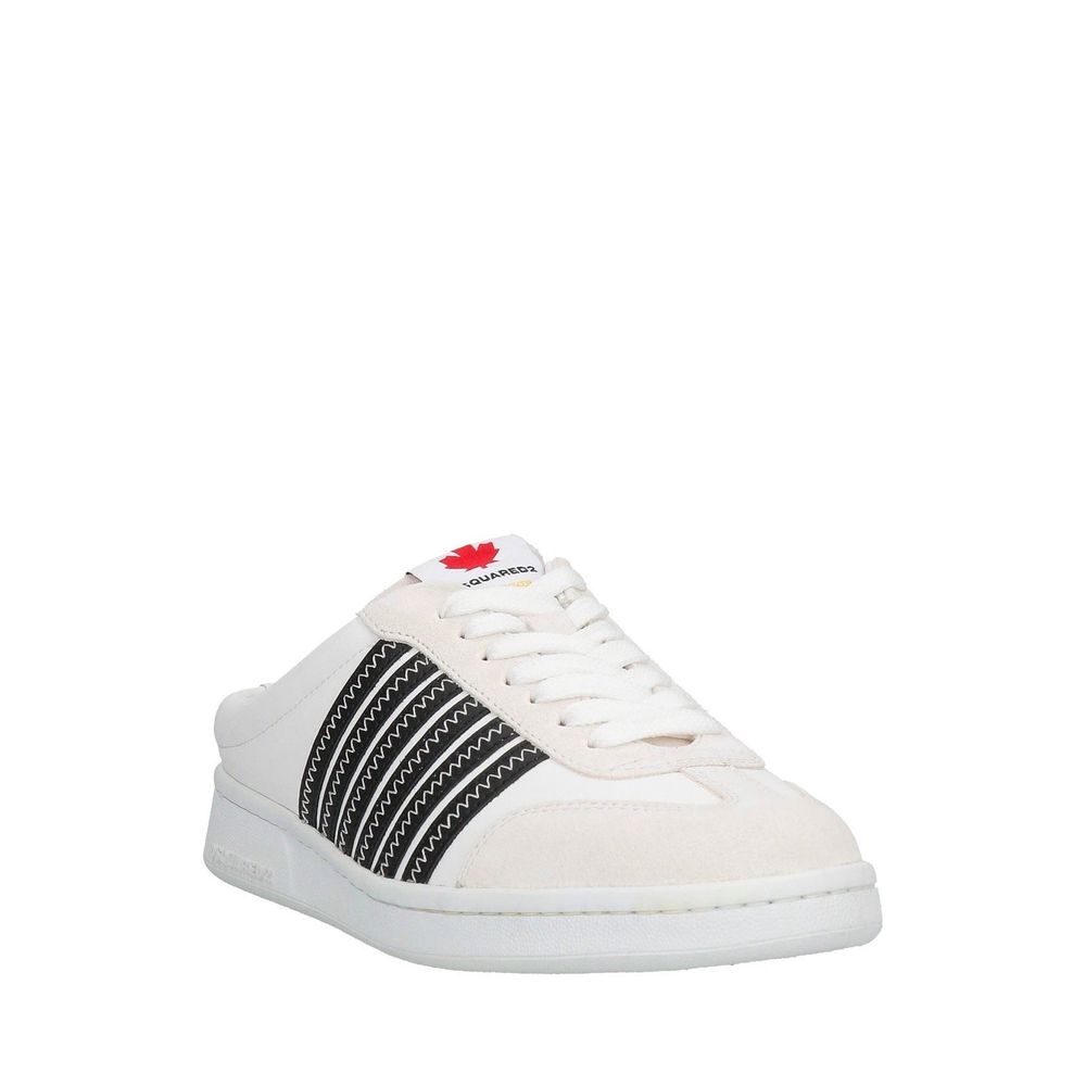 Dsquared² White Calfskin Low Top Sneakers