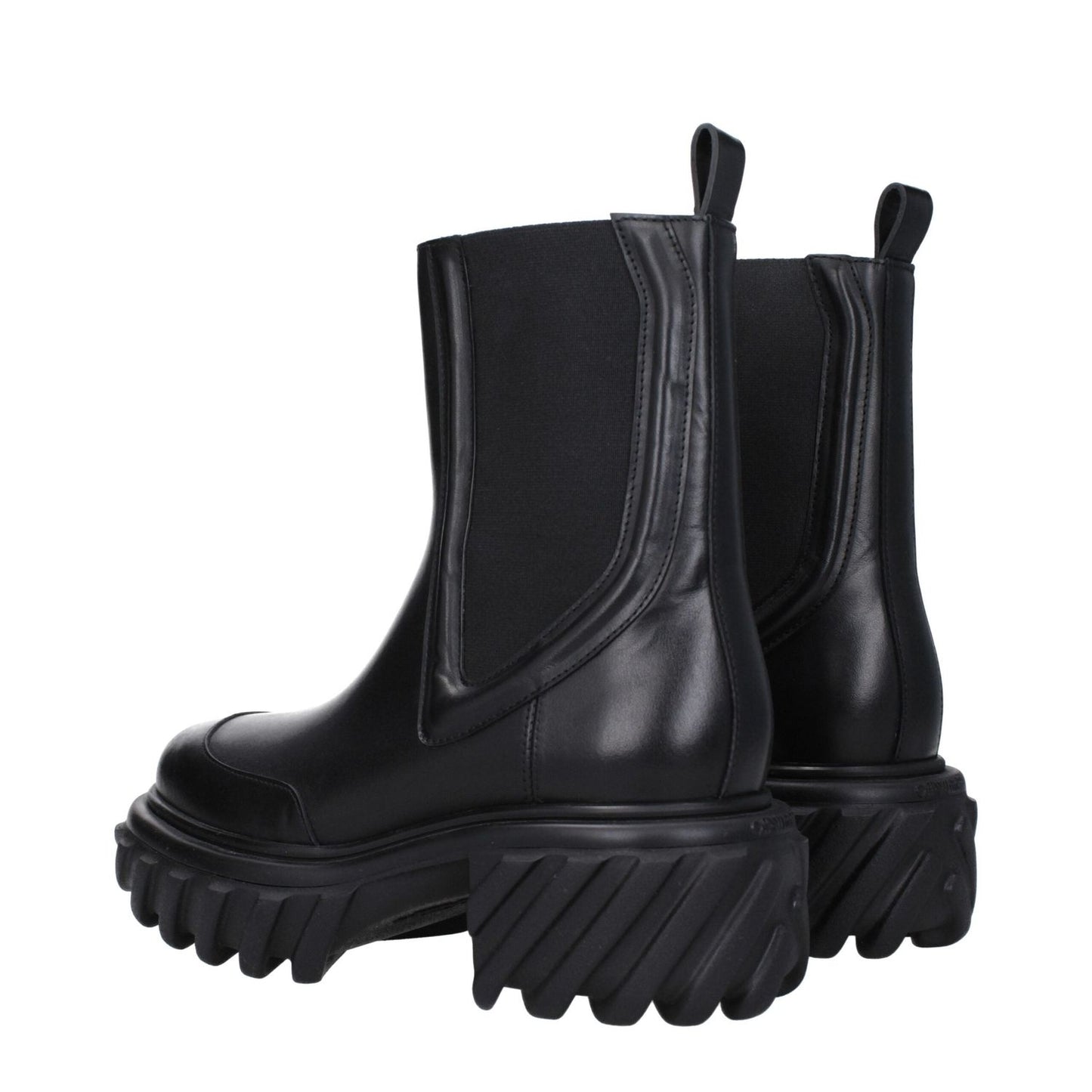 Off-White Black Leather Ankle Boots OF-8595927925001-EU40/US10