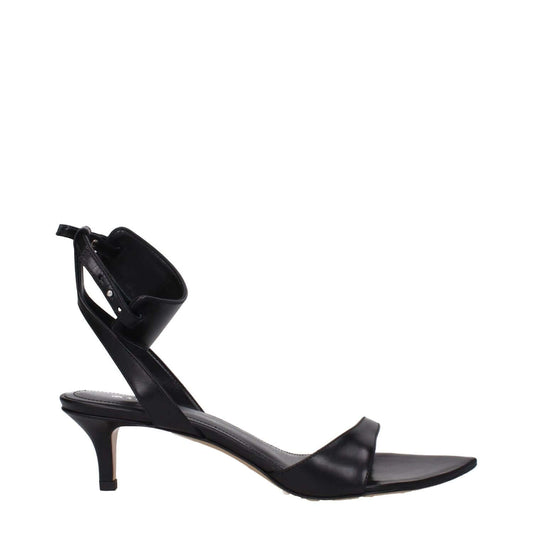 Isabel Marant Black Leather Flat Sandals