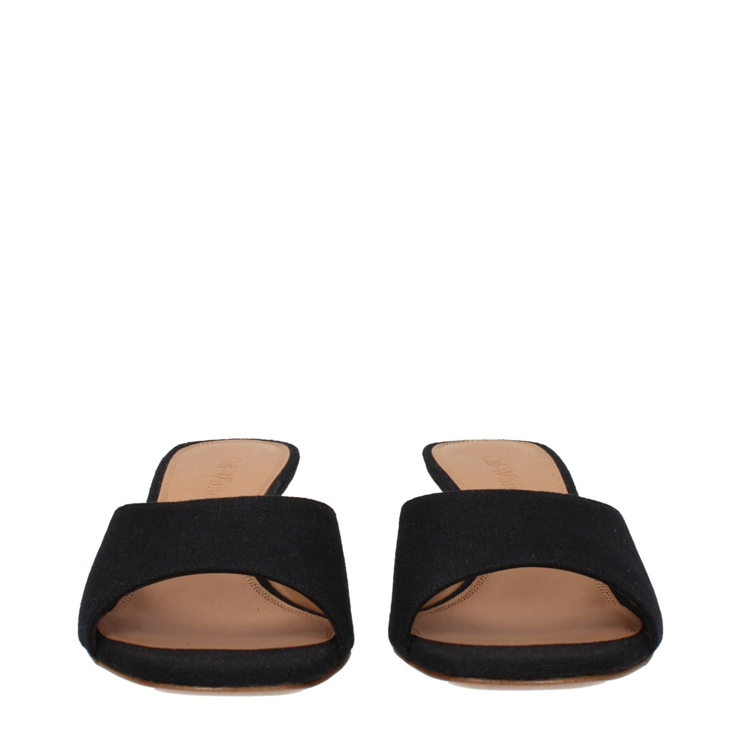 Off-White Black Linen Flat Sandals OF-9256108097801-EU36/US6