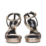 Versace Gold Leather Stiletto Heels Sandals VE-15201330692361-EU36/US6