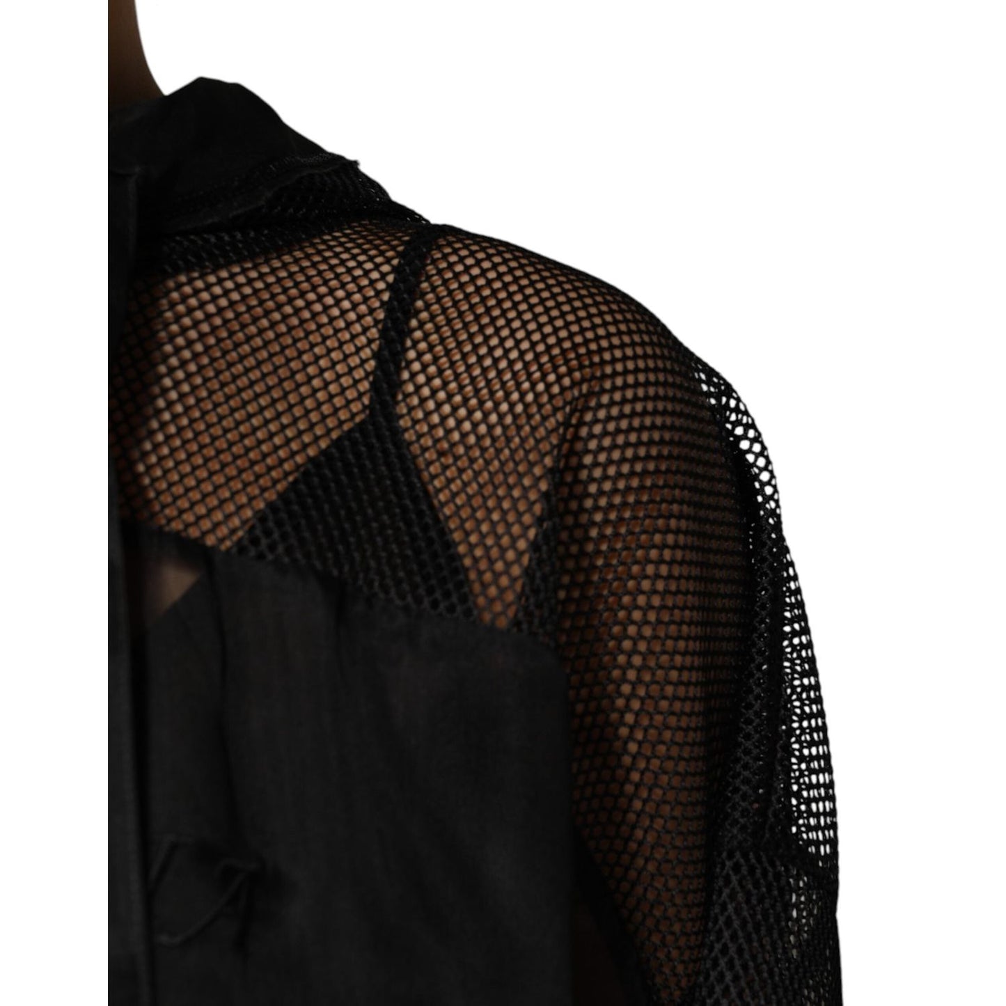 Dolce & Gabbana Black See Through Hooded Pullover Sweater TSH90642-40