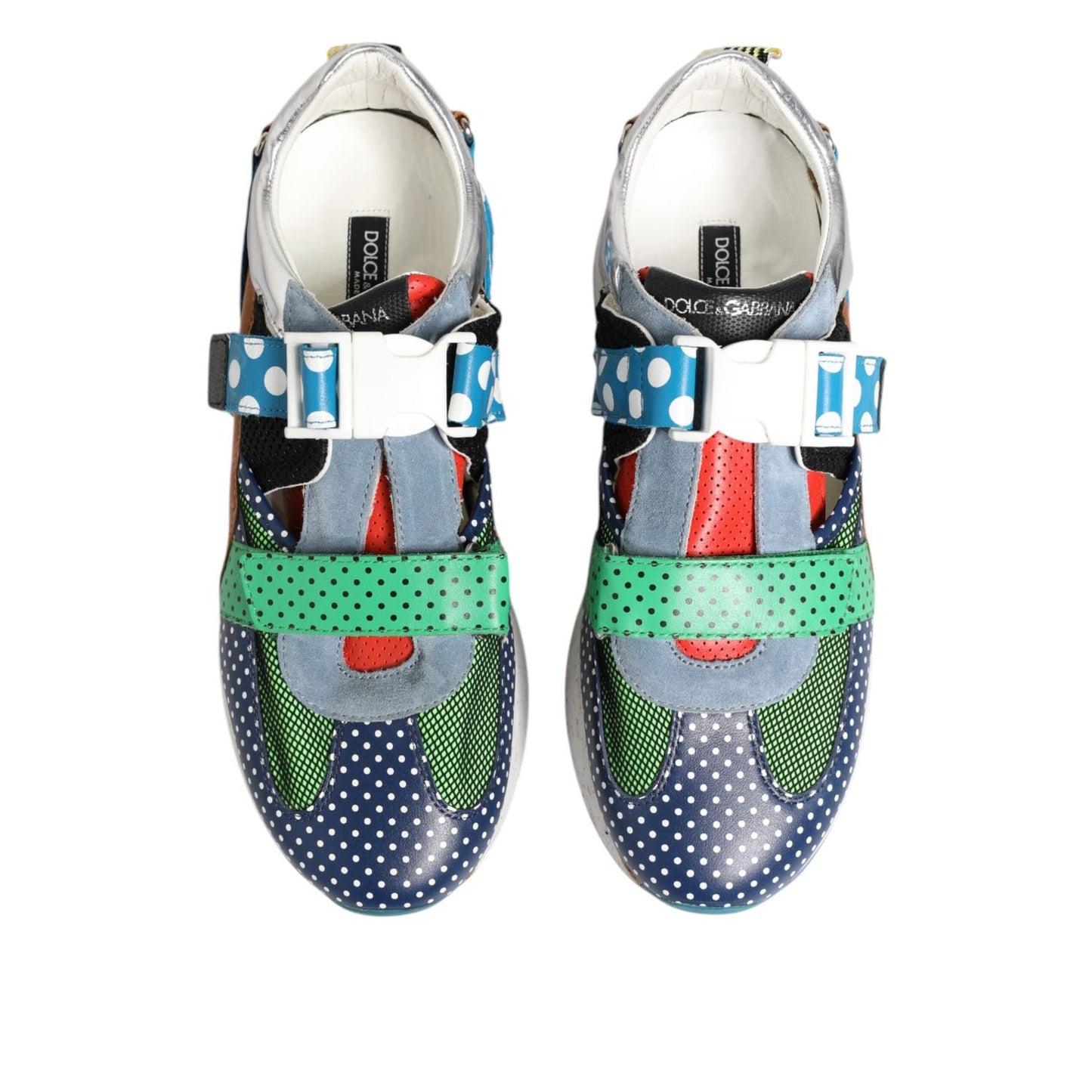 Dolce & Gabbana Multicolor Leather Low Top Sneakers Shoes MV7691-42.5