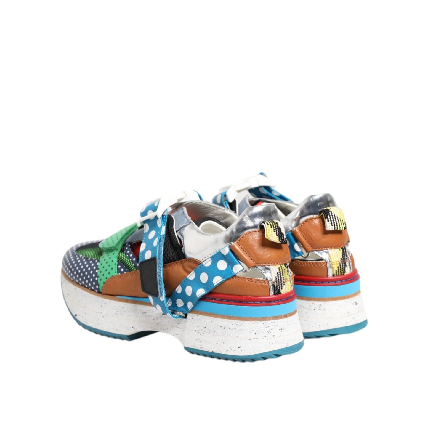 Dolce & Gabbana Multicolor Leather Low Top Sneakers Shoes MV7691-42.5