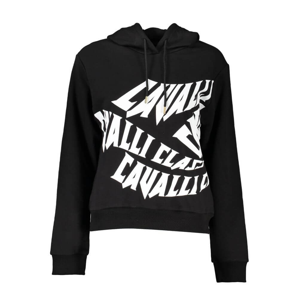 Cavalli Class Black Cotton Sweater