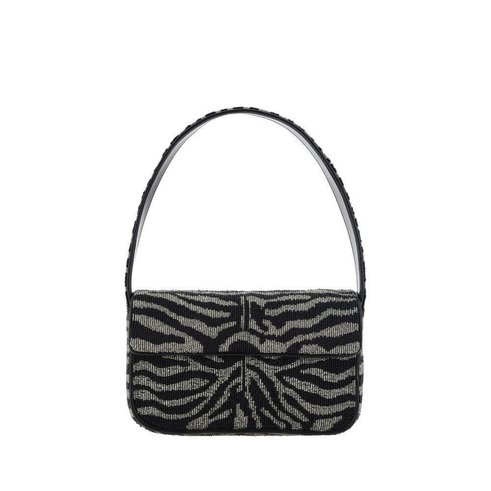 Staud Tommy Beaded Shoulder Bag ST2089204BKWHBB