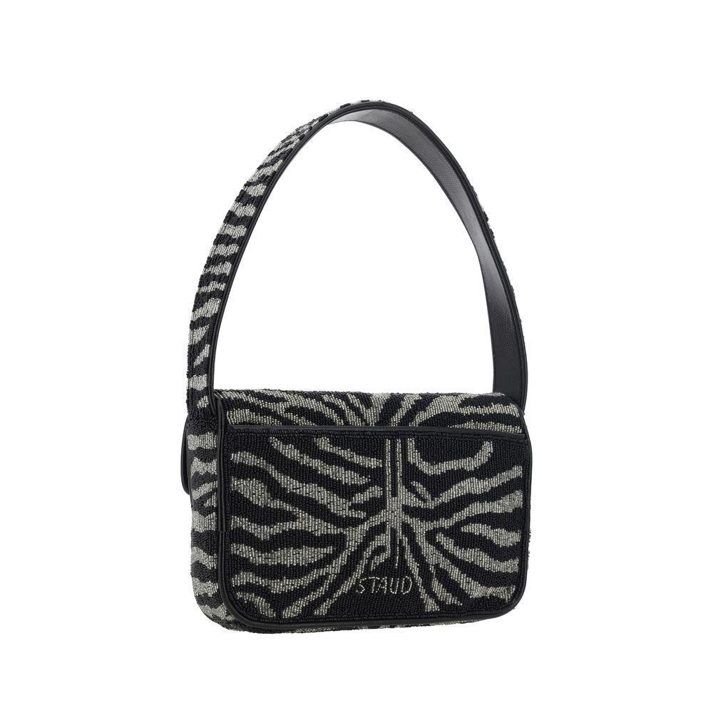 Staud Tommy Beaded Shoulder Bag ST2089204BKWHBB