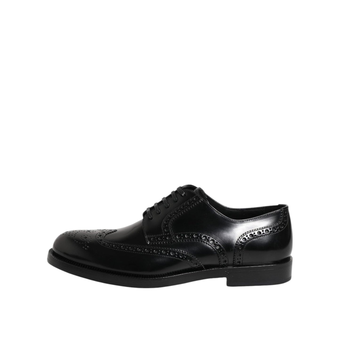 Dolce & Gabbana Black Leather Derby Wingtip Formal Shoes MV7523-40