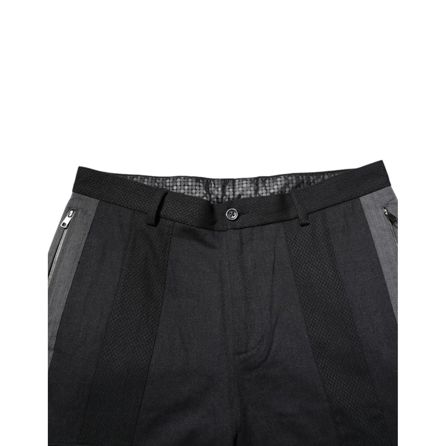Dolce & Gabbana Black Gray Cotton Dress Formal Trouser Pants PAN76637-50