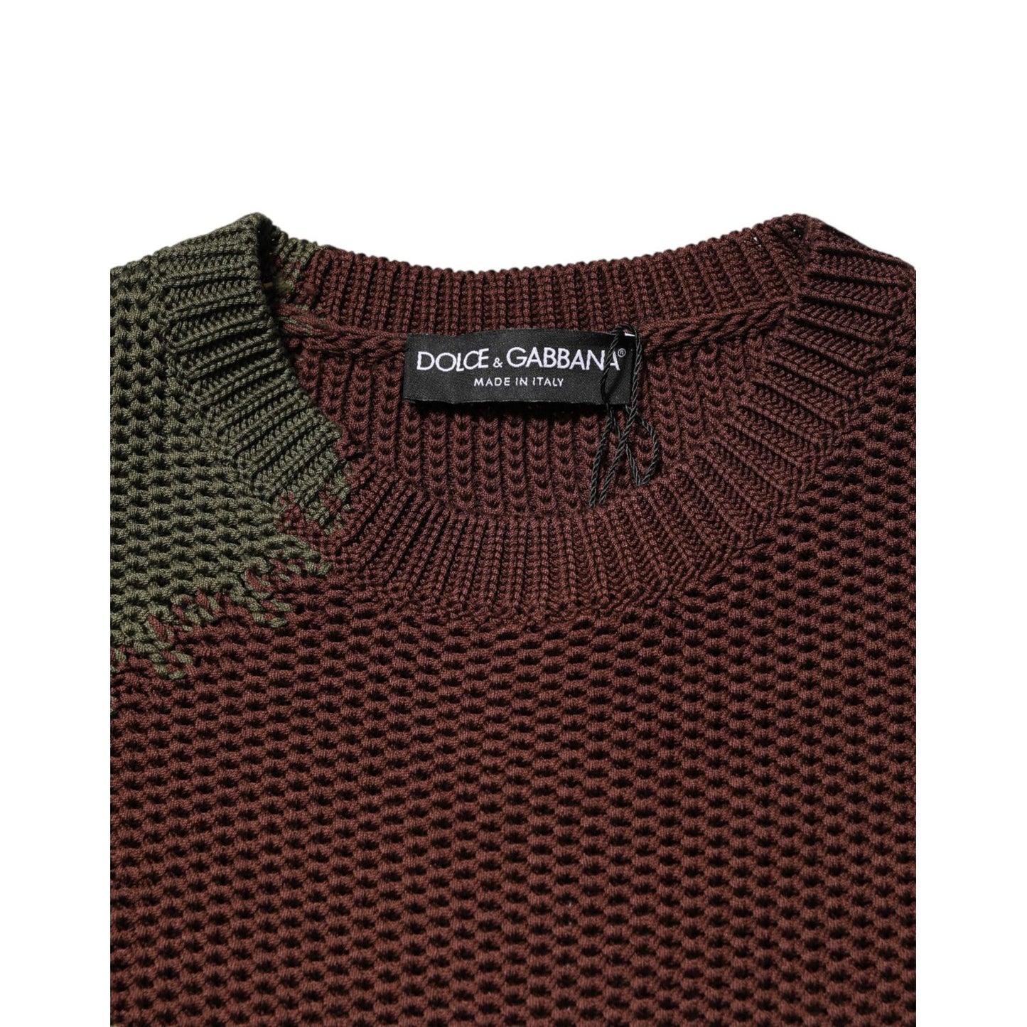 Dolce & Gabbana Multicolor Cotton Abstract Men Pullover Sweater TSH90787-S