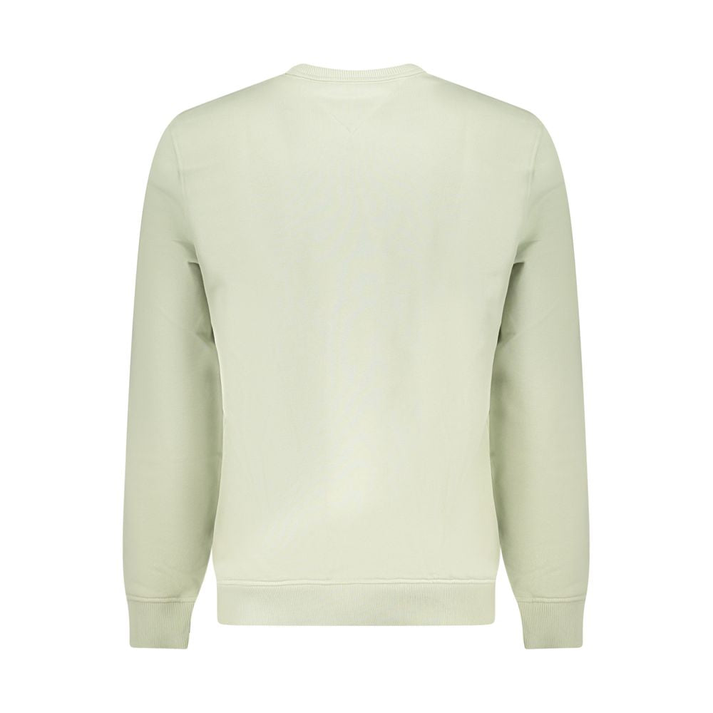 Back view of Tommy Hilfiger Green Cotton Men Sweater showing its classic design and a sustainable fabric composition.