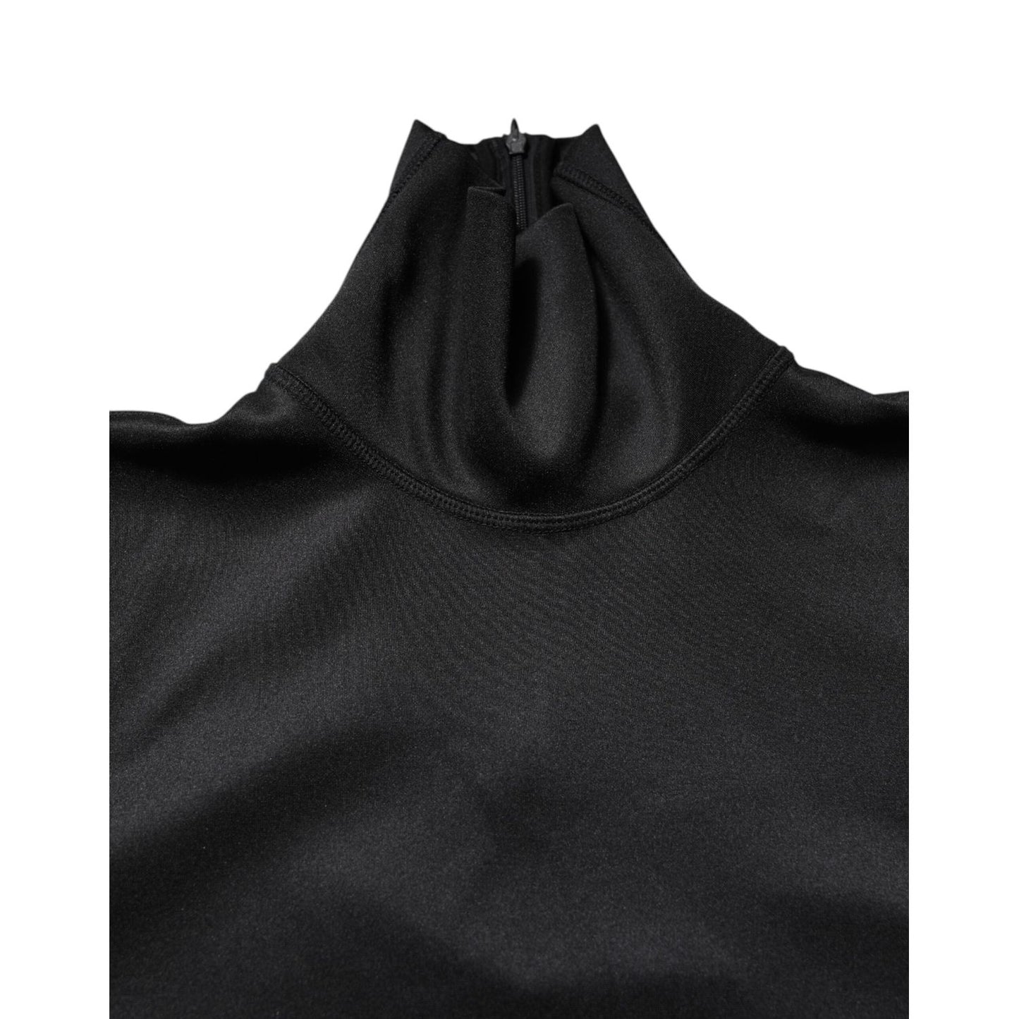 Dolce & Gabbana Black Polyester Turtleneck Pullover Sweater TSH91250-44