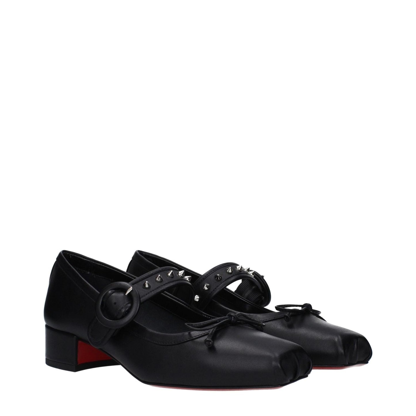 Christian Louboutin Black Leather Ballet Flats LO-9489348067593-EU39/US9