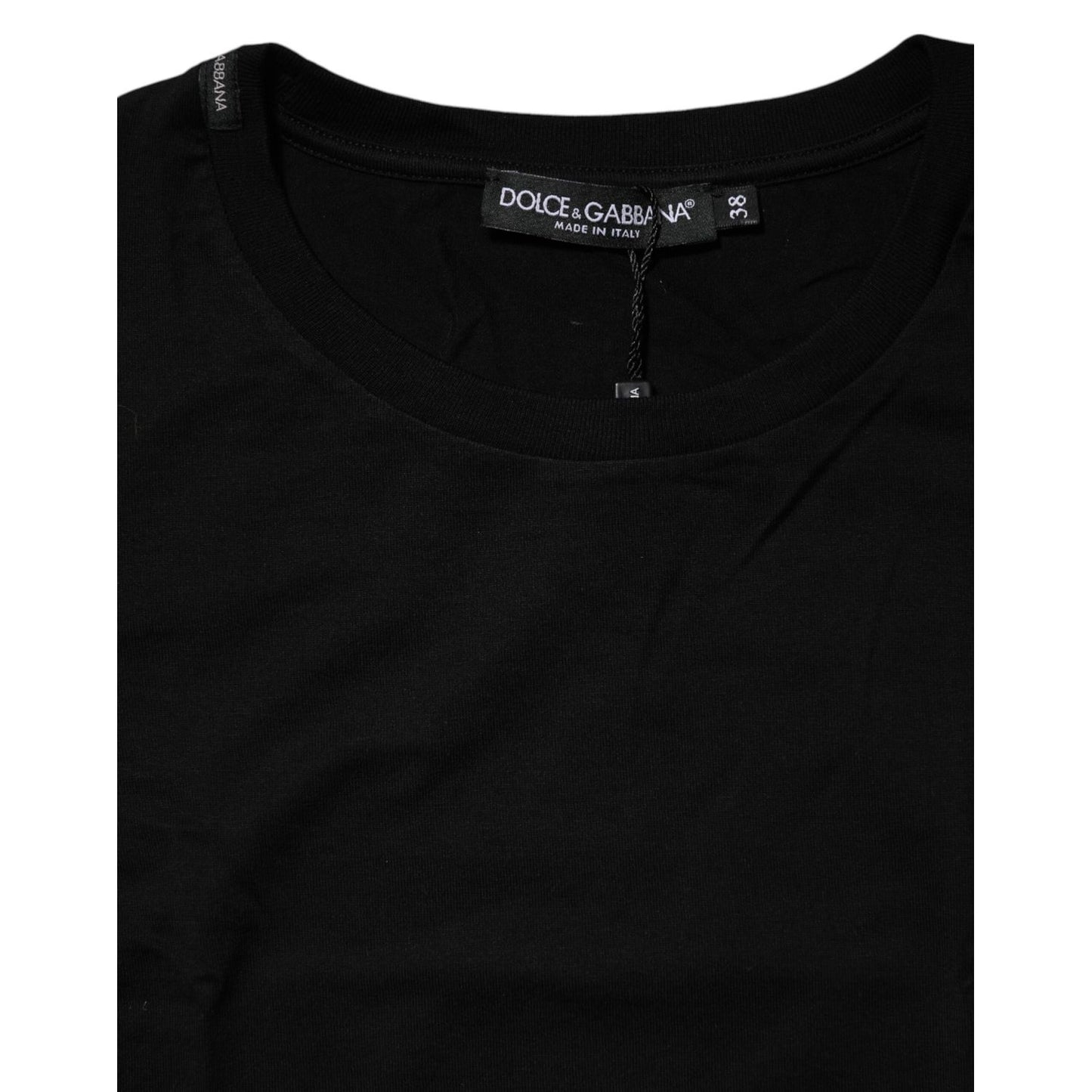 Dolce & Gabbana Black Short Sleeves Crew Neck Top T-shirt