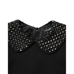 Dolce & Gabbana Black Crystal Embellished Collared Mini Dress DR81780-38
