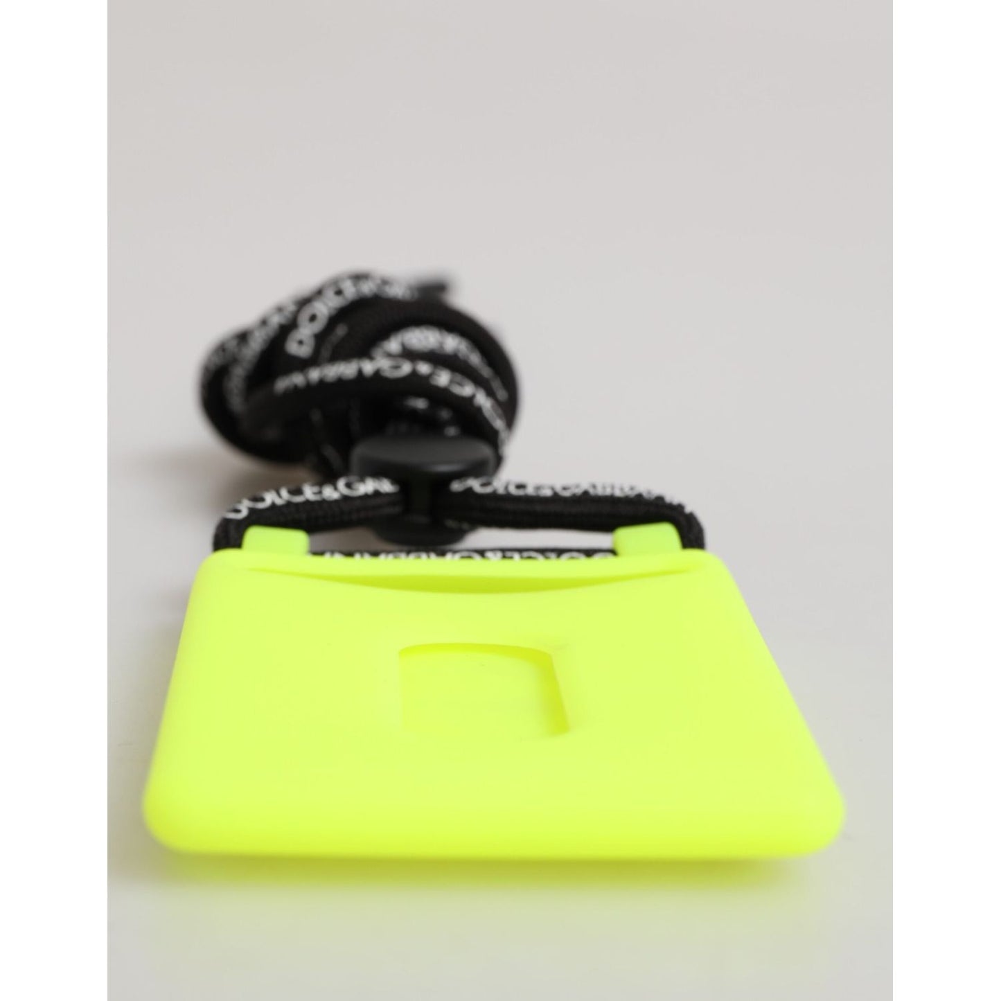 Dolce & Gabbana Yellow Green Rubber DG Embossed Adjustable Badge Holder SMY11237