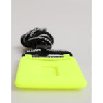 Dolce & Gabbana Yellow Green Rubber DG Embossed Adjustable Badge Holder SMY11237