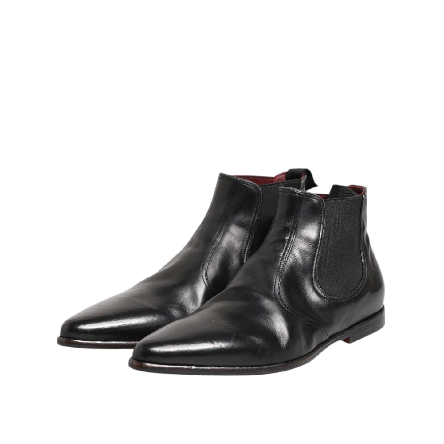 Dolce & Gabbana Black Chelsea Slip On Men Ankle Boots Shoes MV7927-42