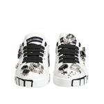 Dolce & Gabbana White Portofino Crystal Sneakers Shoes LA128435