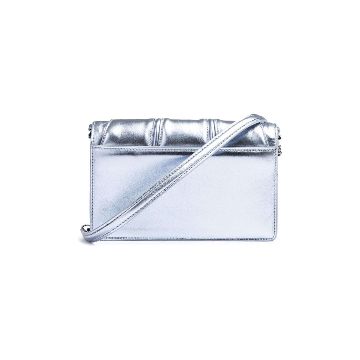 Ferrari Metal light blue GT patent leather bag with chain FE8056121179066
