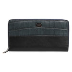 Dolce & Gabbana Black Blue Exotic Leather Men Continental Clutch Wallet BAG4688